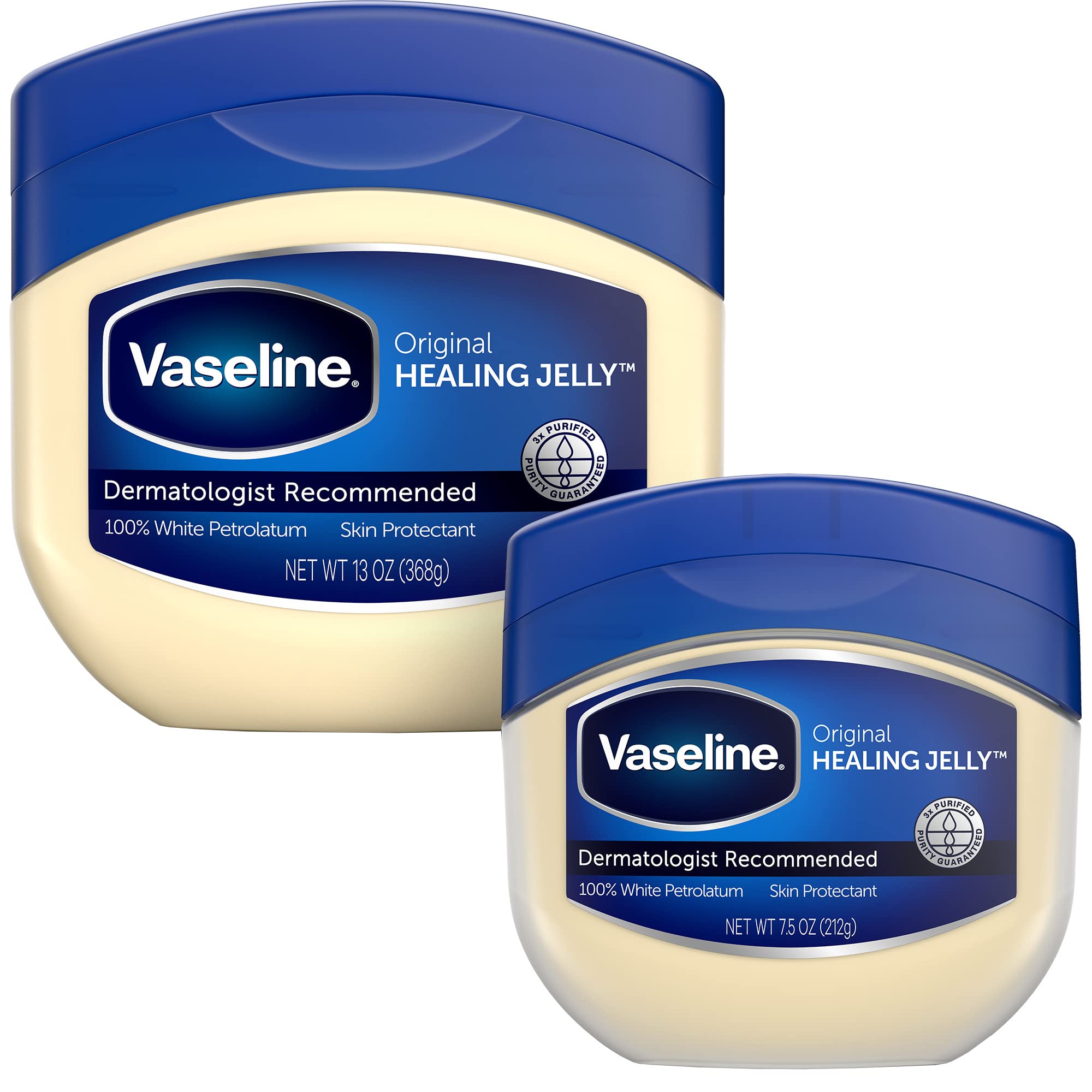 Vaseline Original Jelly, texture lisse sur doigt, hydrate durablement la peau sèche.