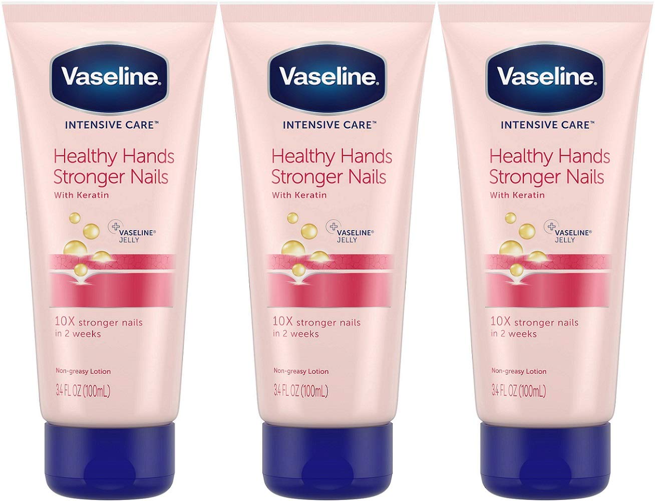 Vaseline Intensive Care pour mains et ongles, pack de 3 tubes, hydratation durable