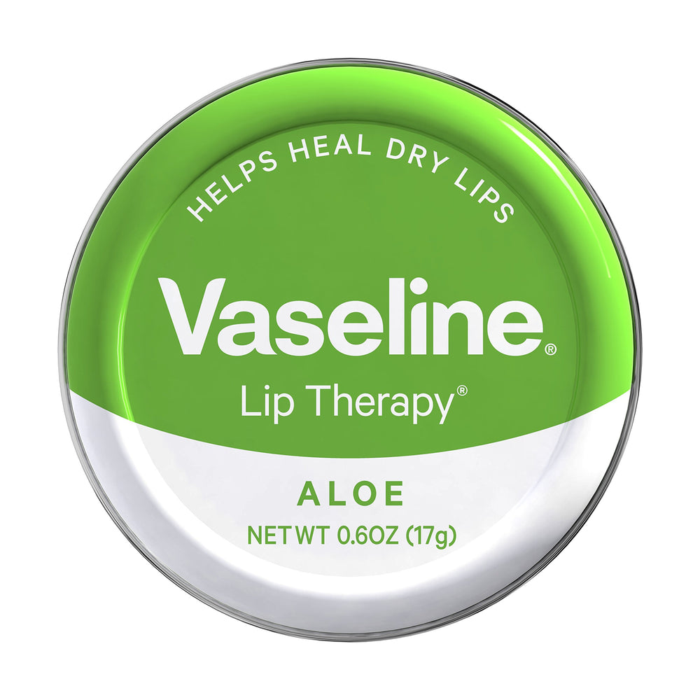 Soin Lèvres Aloe Vaseline en tin protège les lèvres sèches et hydrate durablement.