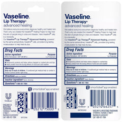 Vaseline Soin Lèvres Avancé, pack de 3 tubes, hydratation portable pour lèvres.