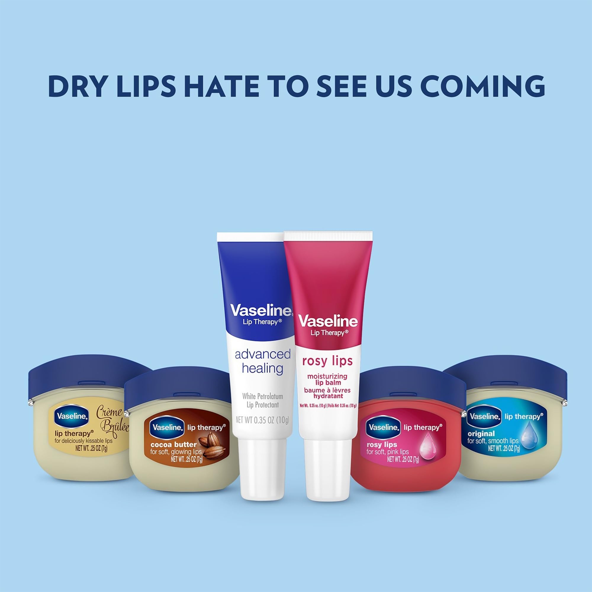 Soulagement immédiat des lèvres sèches avec Vaseline.