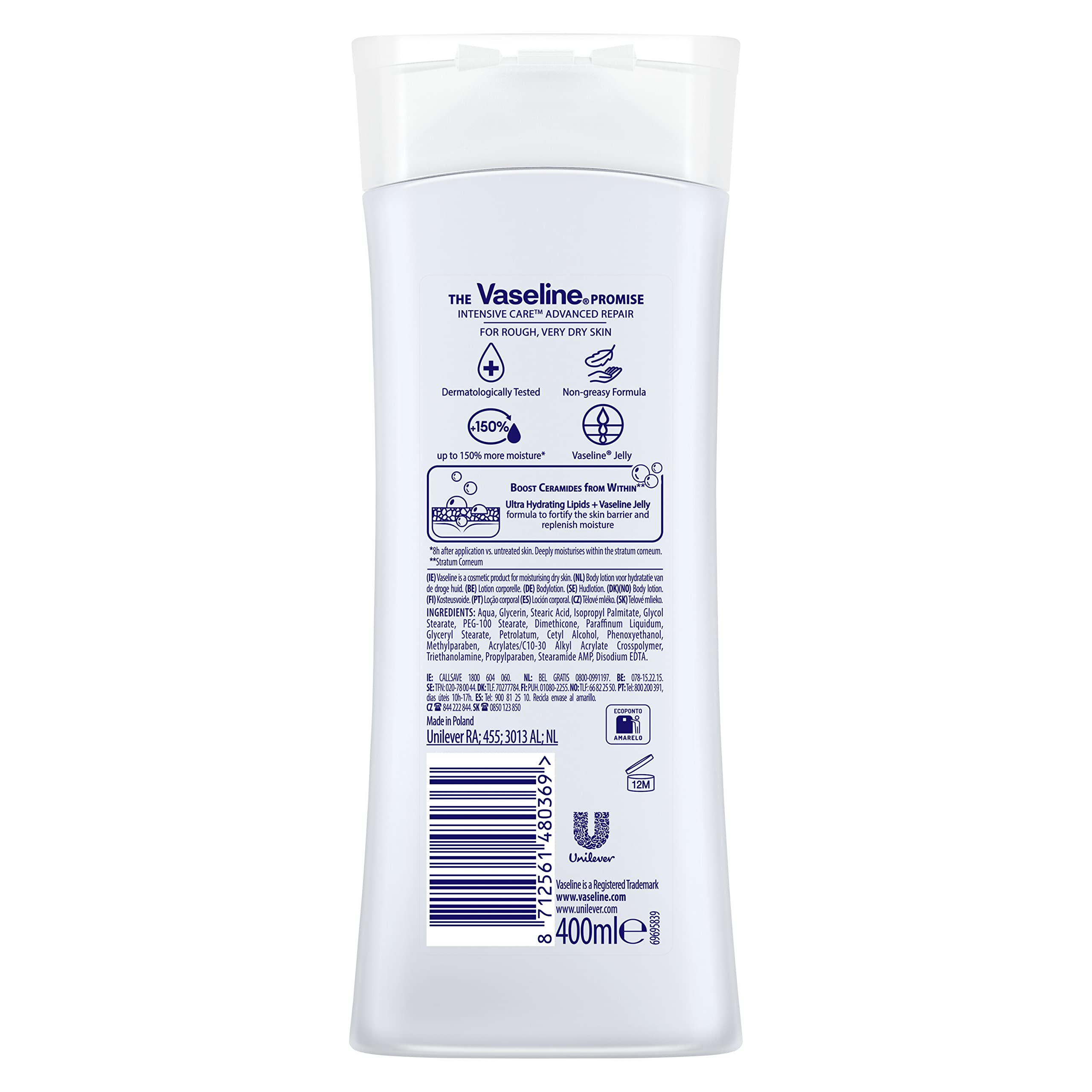 Application Vaseline sur avant-bras montrant peau hydratée sans sensation lourde.