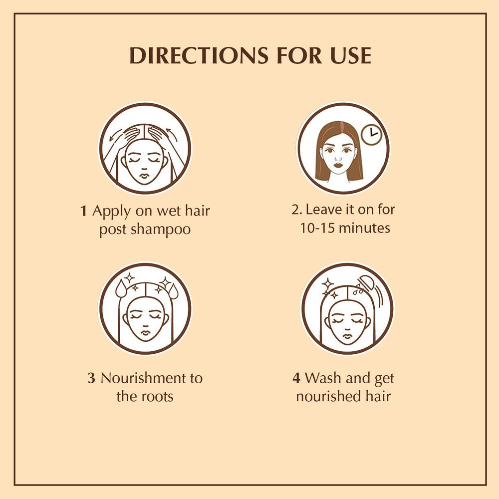 Vatika Naturals applique masque sur cheveux humides pour routine facile.