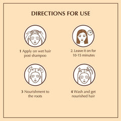 Vatika Naturals applique masque sur cheveux humides pour routine facile.