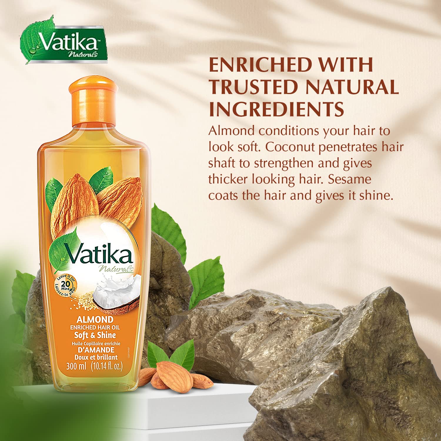 Huile coco et pénétration capillaire Vatika Naturals Dabur pour des cheveux nourris