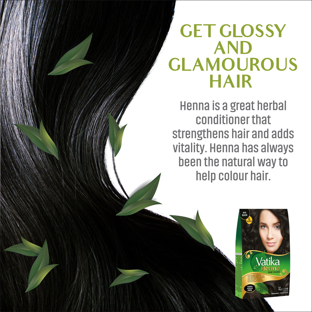 Vatika Naturals mélange henné naturel – coloration et soin.