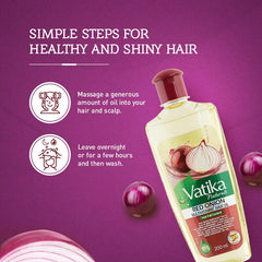 Vatika Naturals Huile Capillaire – extrait d'oignon rouge nourrissant les longueurs.