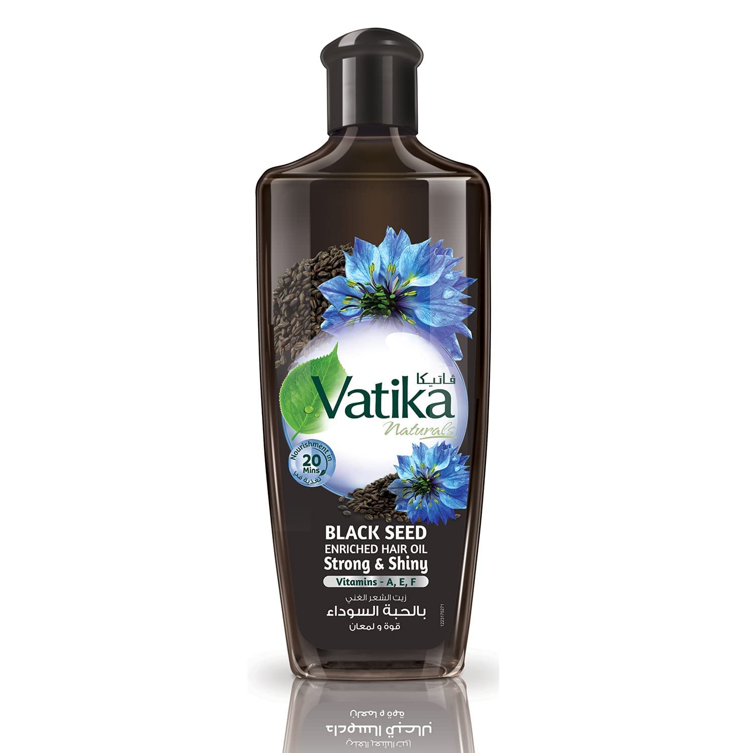 Vatika Naturals huile nigelle enrichie, flacon 300 ml prêt à nourrir le cuir chevelu.