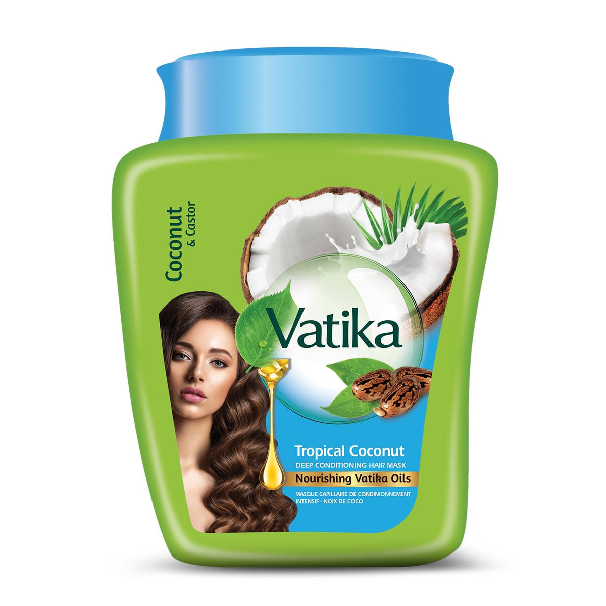 Vatika Naturals Masque Chaud Cheveux Coco Ricin : hydratation en profondeur.