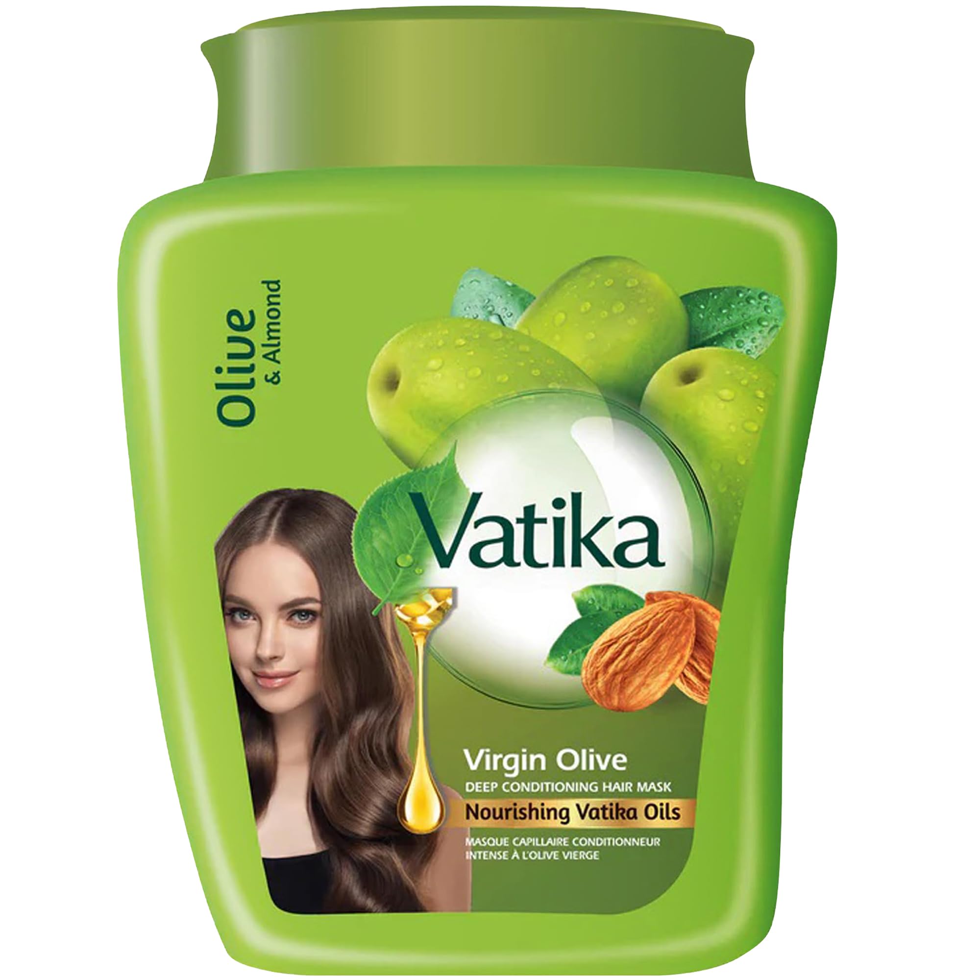 Vatika Naturals Masque Cheveux Olive dans pot, hydratation en profondeur