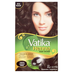 Vatika Naturals teinture-permanente-noir-rich, couleur profonde et durable.