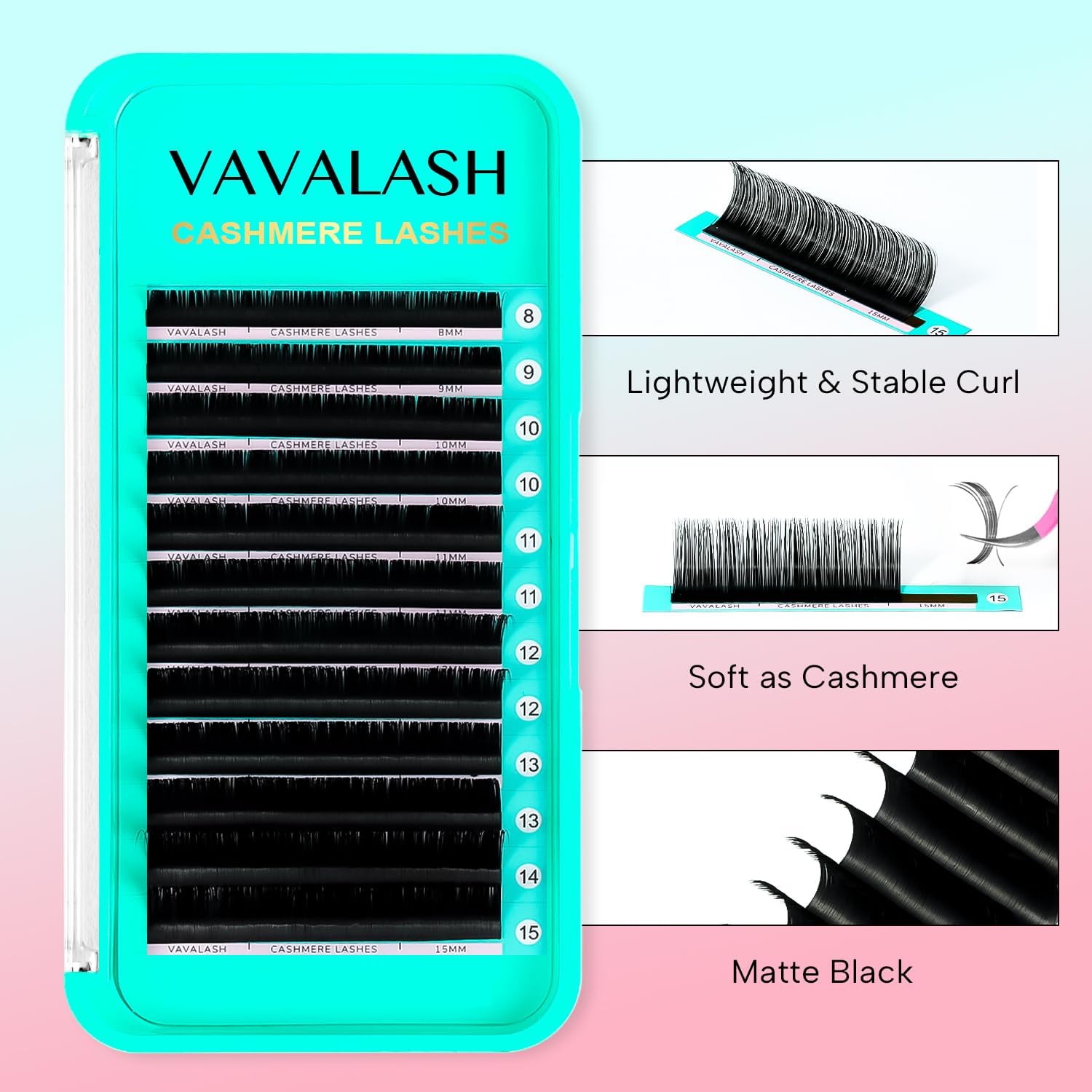 VAVALASH Cashmere: lift-matte-noir, regard intensifié et fini noir mat.