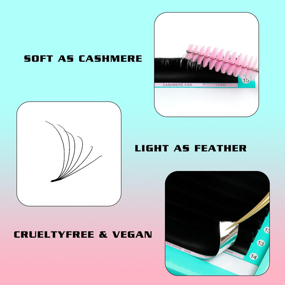 VAVALASH Cashmere Easy Fan Lashes avec support, pose précise sans résidu