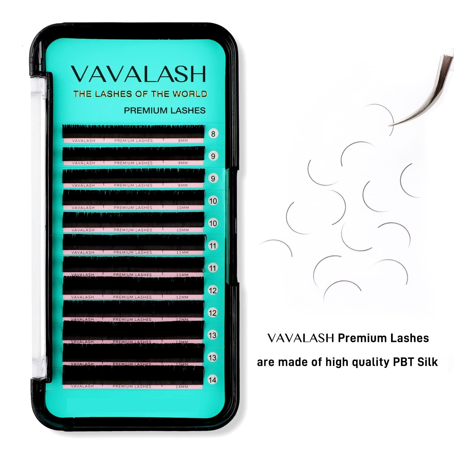 Cils en soie premium VAVALASH au fini noir mat, pour un regard naturel.