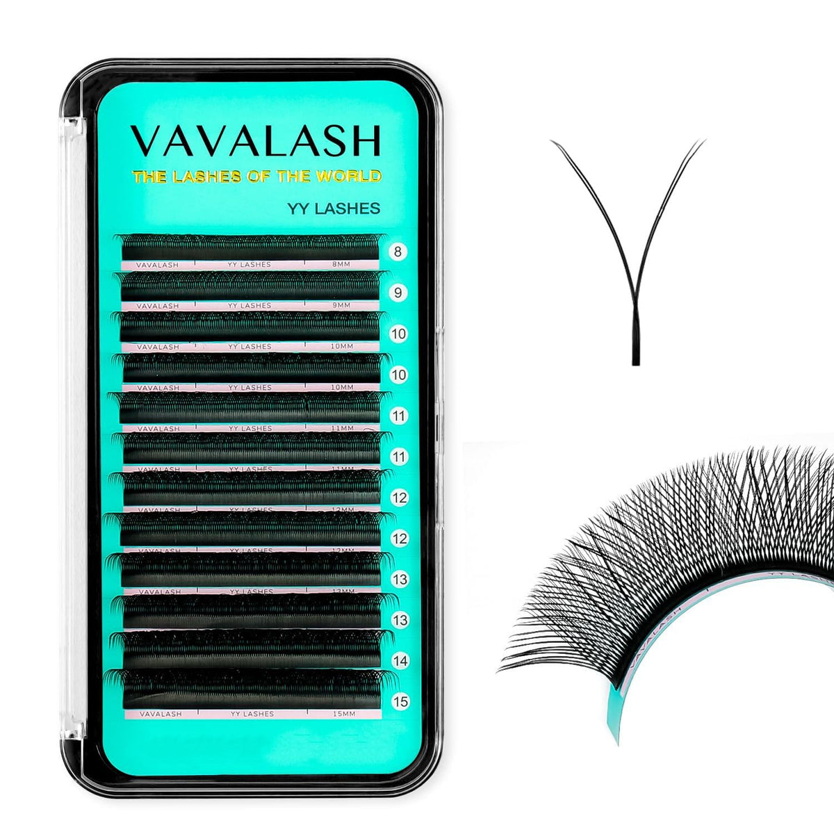VAVALASH Extensions Y avec C Curl 0,07 mm et mix 8-15 mm, rendu naturel
