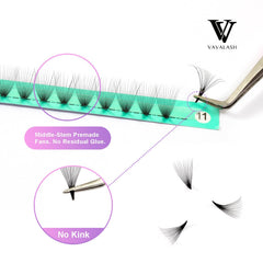 VAVALASH Premade Fans 10d 0,05 C, volume maîtrisé pour look naturel.