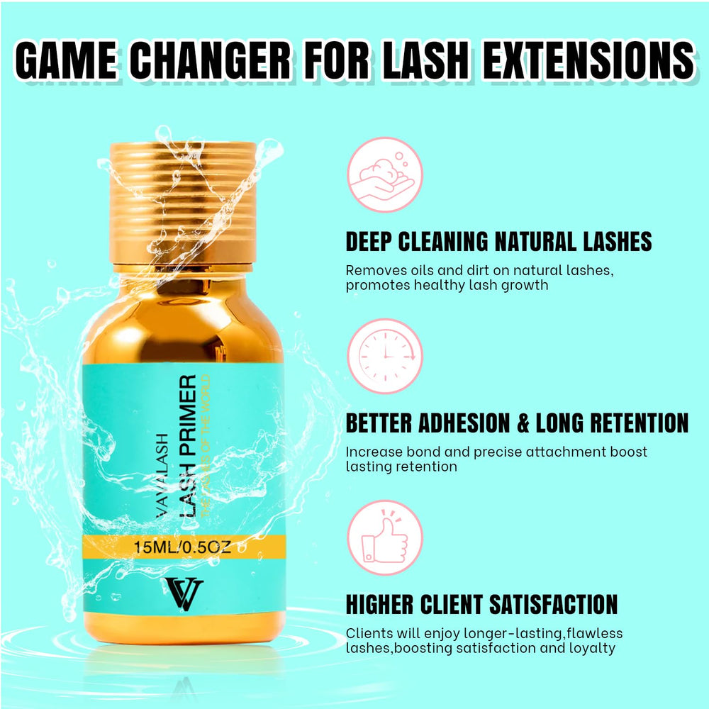 VAVALASH Lash Primer – base d’adhérence, renforce l’attache des extensions.