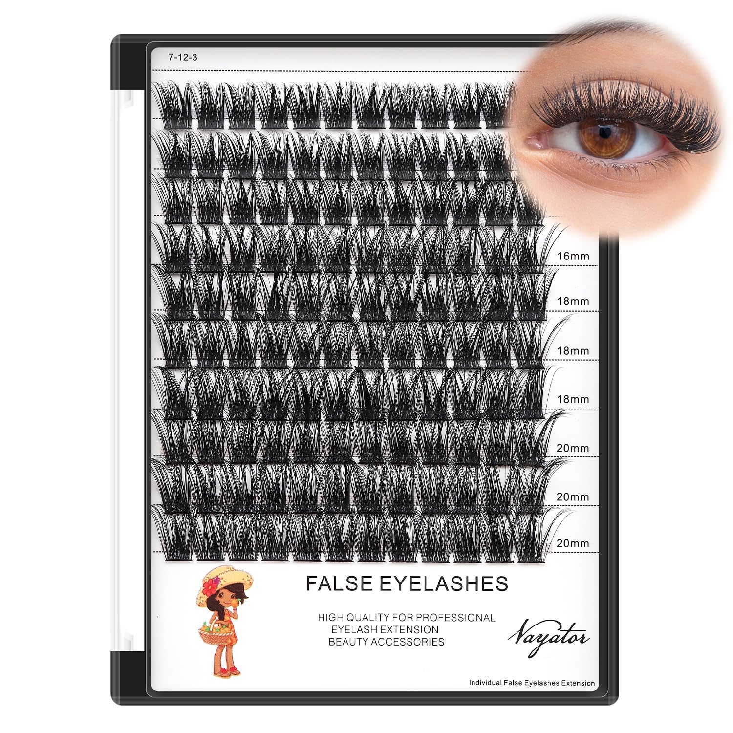 Cils Vayator mélange 8-10-12-14mm pour un look naturel et progressif.