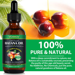 Vceeoy Batana Oil, goutte dans la main, texture pure pour cuir chevelu