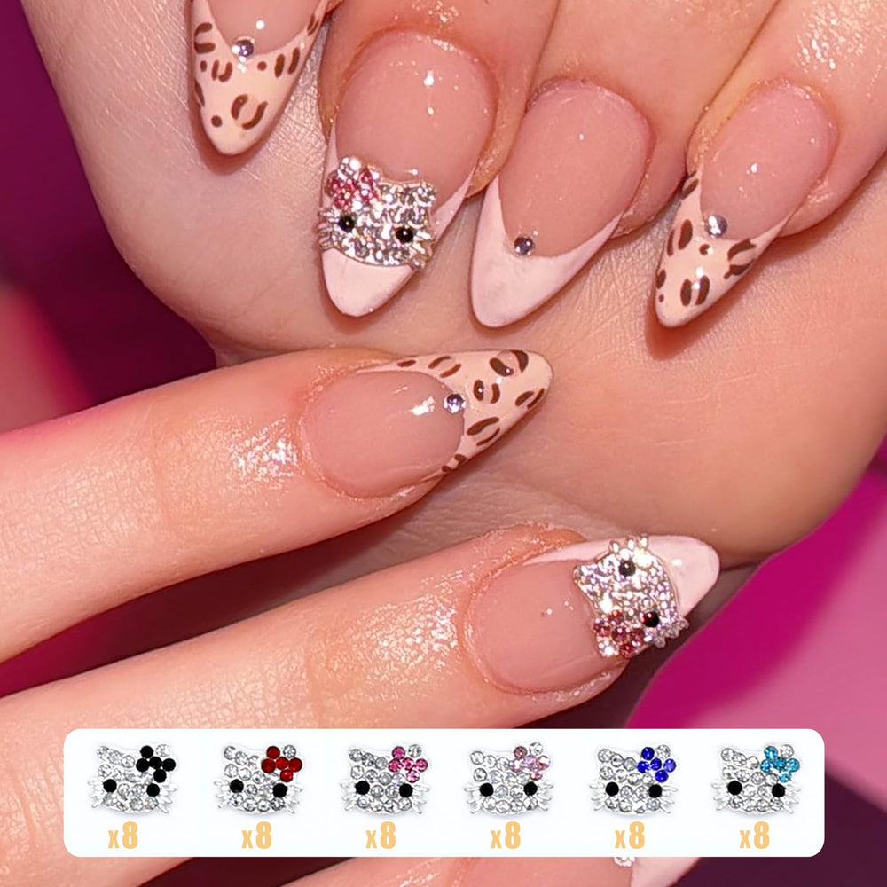 VCEOW strass métalliques 3D chat pour ongles, apportant brillance durable.