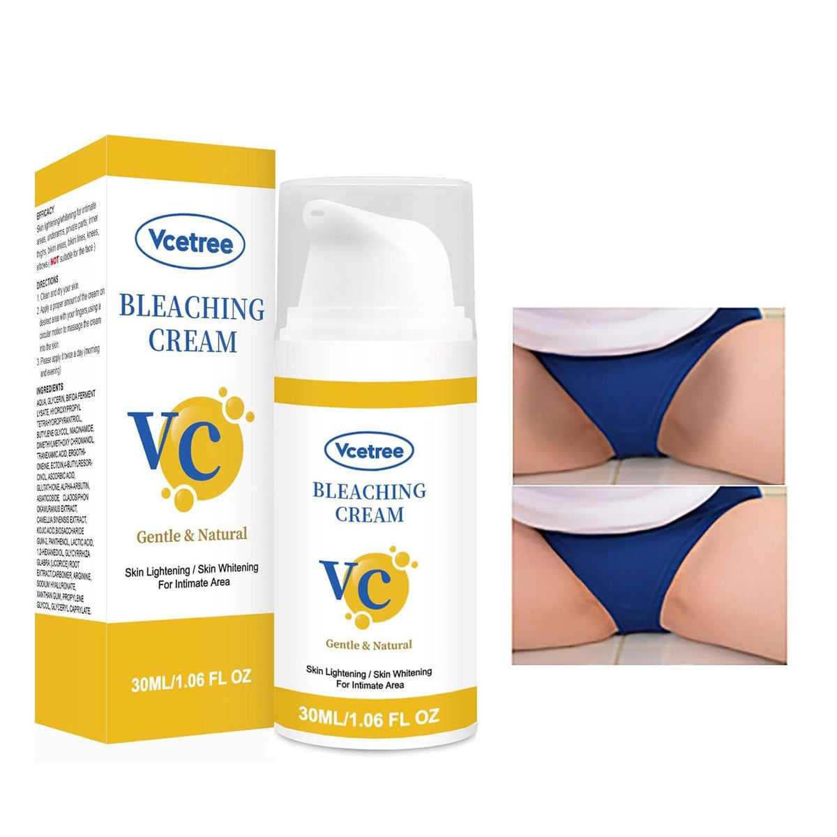 Vcetree skin bleaching cream area application for even tone and gentle care