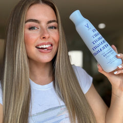 V&Co Straight Hair Shampoo bottle emphasizing lightweight moisturizing formula