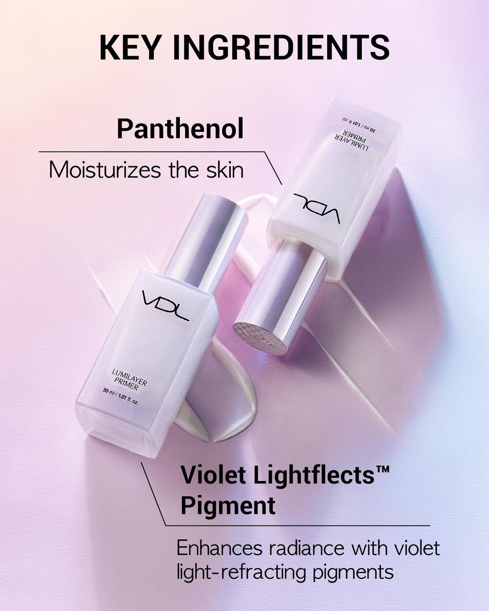VDL Lumilayer Primer – perles dorées métalliques pour un fini lumineux.