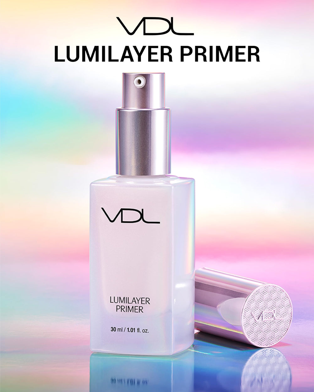 VDL Lumilayer Primer – perles violettes visibles apportant un éclat multidimensionnel.