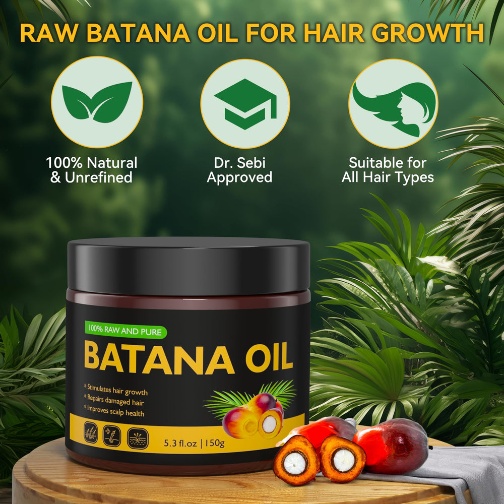 Veakoo Batana, brillance naturelle des cheveux après application.