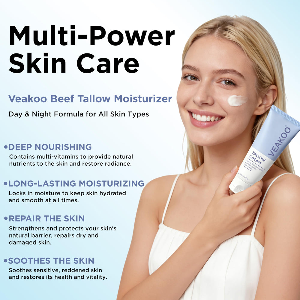 Veakoo texture crème visage onctueuse, application facile.