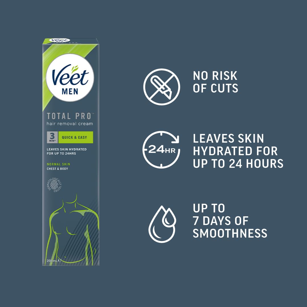 Veet Homme Gel Crème Épilation 200 ml — action rapide en 4 minutes pour peau lisse.