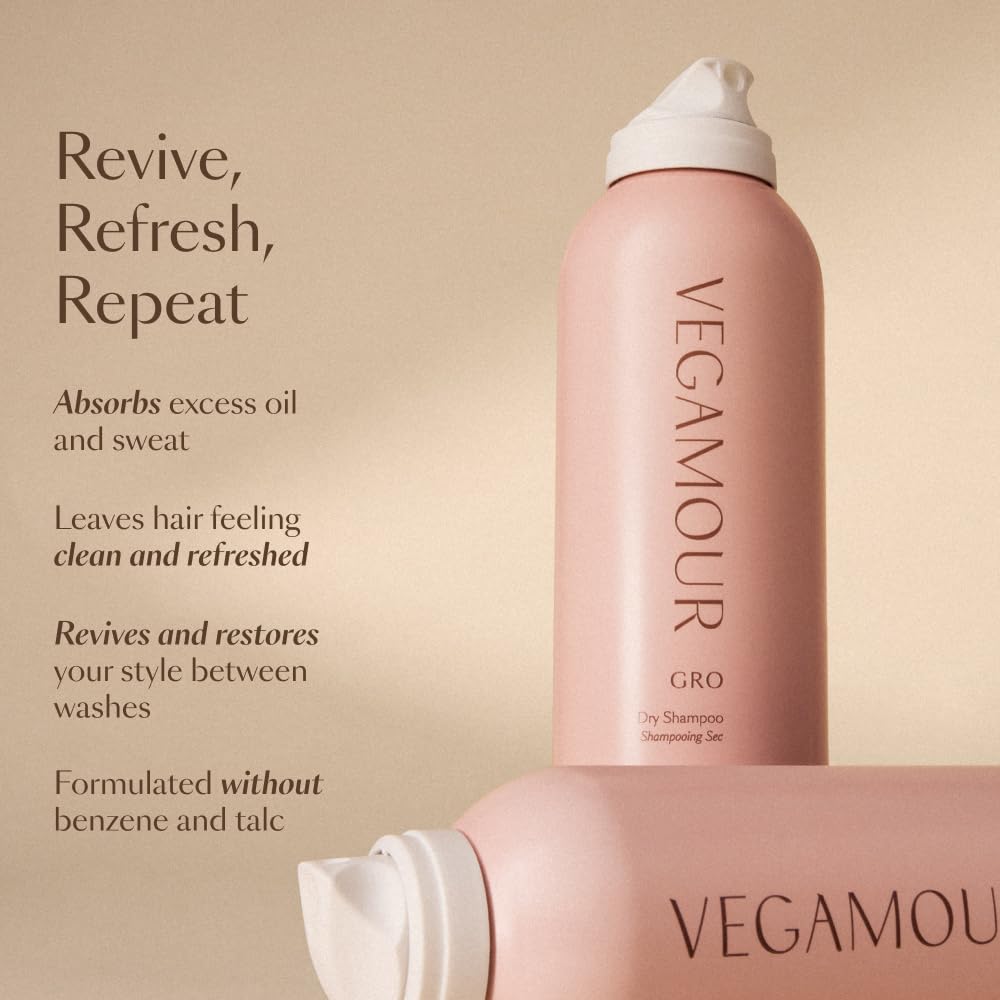 VEGAMOUR GRO Shampoing sec: absorption des huiles pour cheveux propres
