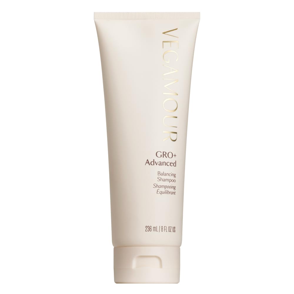VEGAMOUR GRO+ – Bouteille élégante prête pour rituel soin du cuir chevelu.