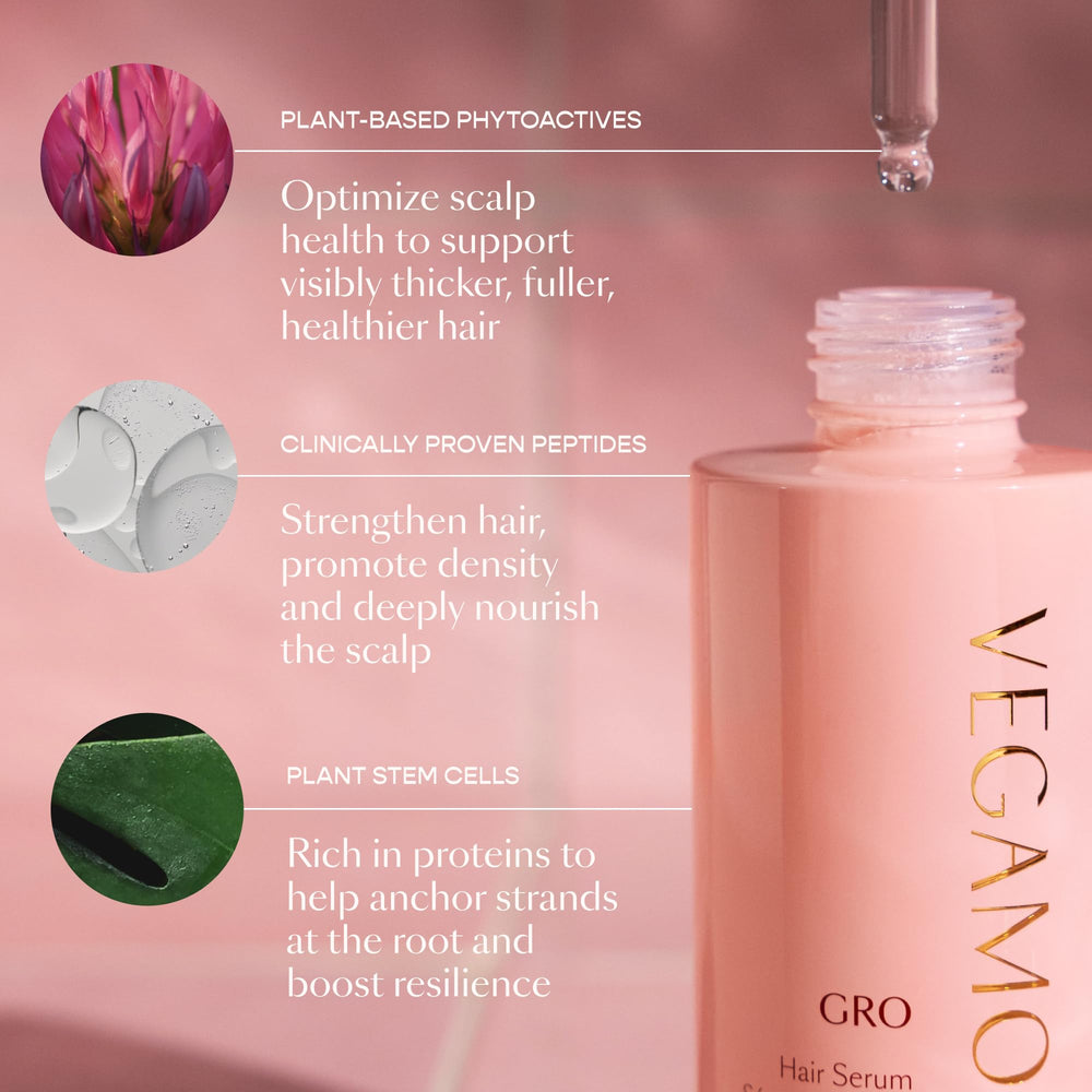 Cuir chevelu apaisé après l’application du GRO Sérum.