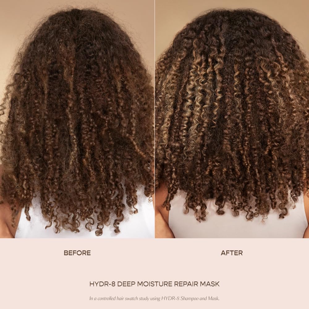 Cheveux plus lisses et hydratés après utilisation avec HYDR-8