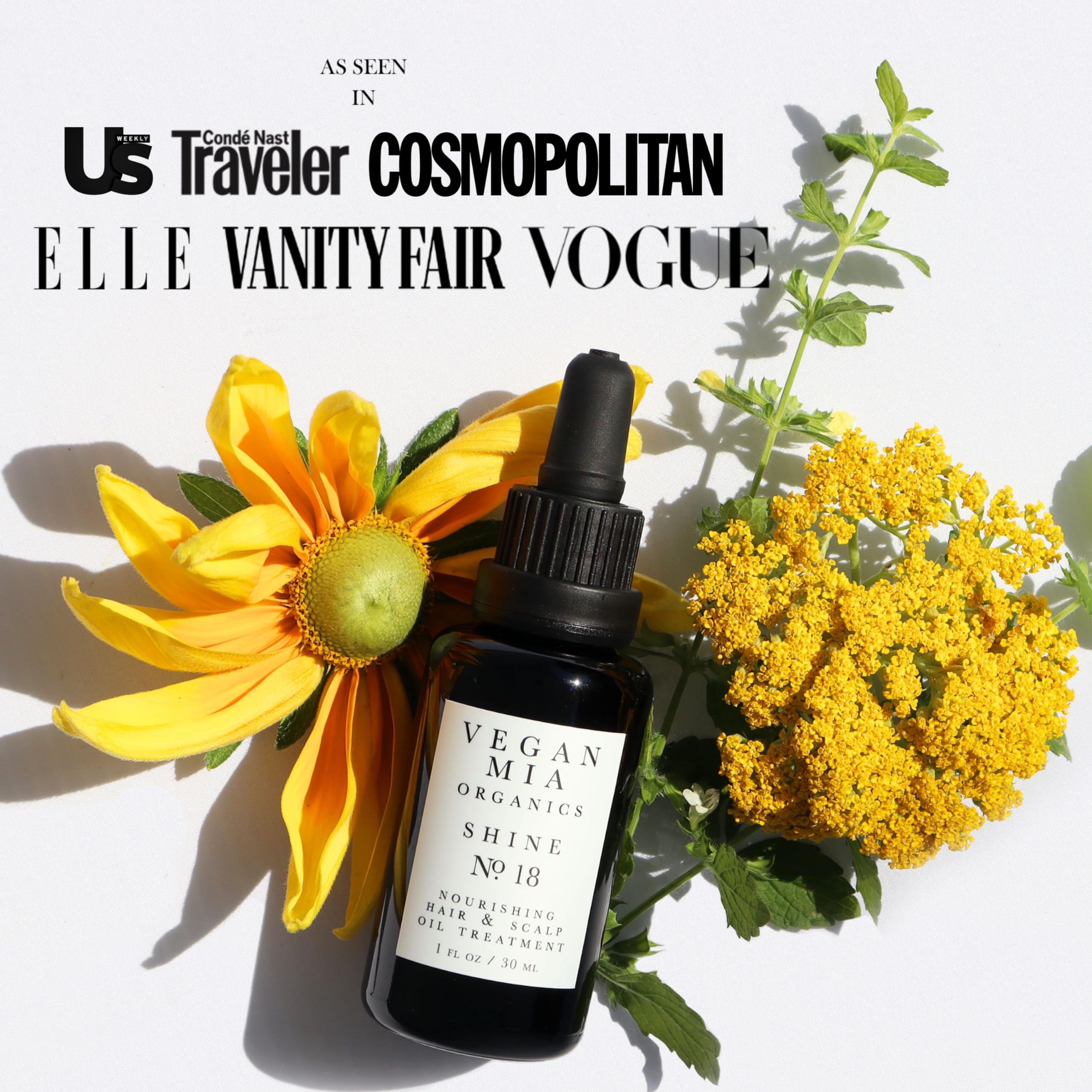 Vegan Mia nourrit cheveux avec argan-castor-jojoba pour plus de brillance et vigueur.