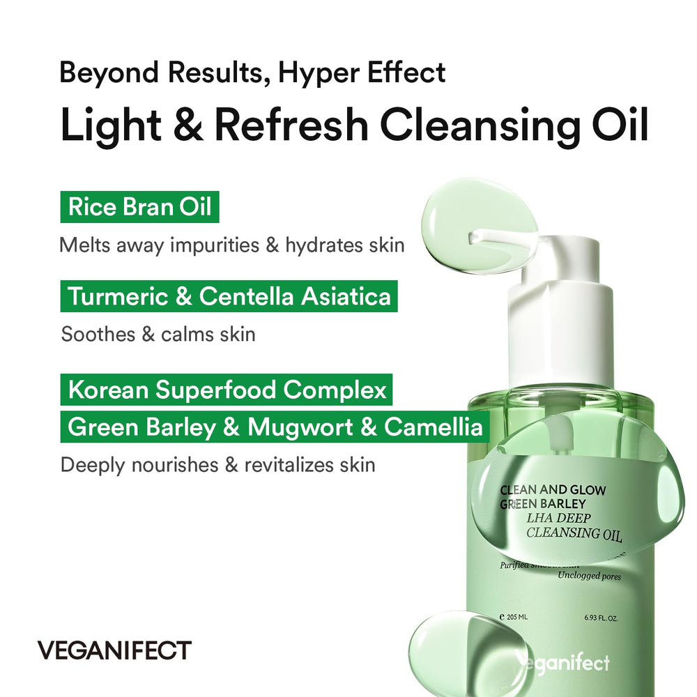 Cleansing oil being rinsed away with water from VEGANIFECT