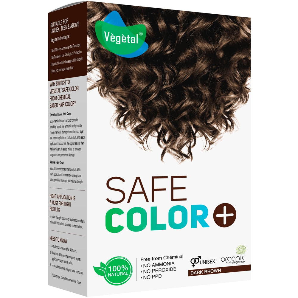 Vegetal SafeColor colorant-cheveux brun foncé pour une couleur naturelle et durable.