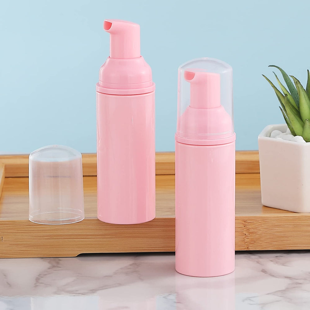 VEIDIA flacons mousse rose 60 ml avec pompe, parfait pour voyage et rangement.