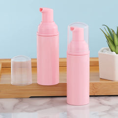 VEIDIA flacons mousse rose 60 ml avec pompe, parfait pour voyage et rangement.