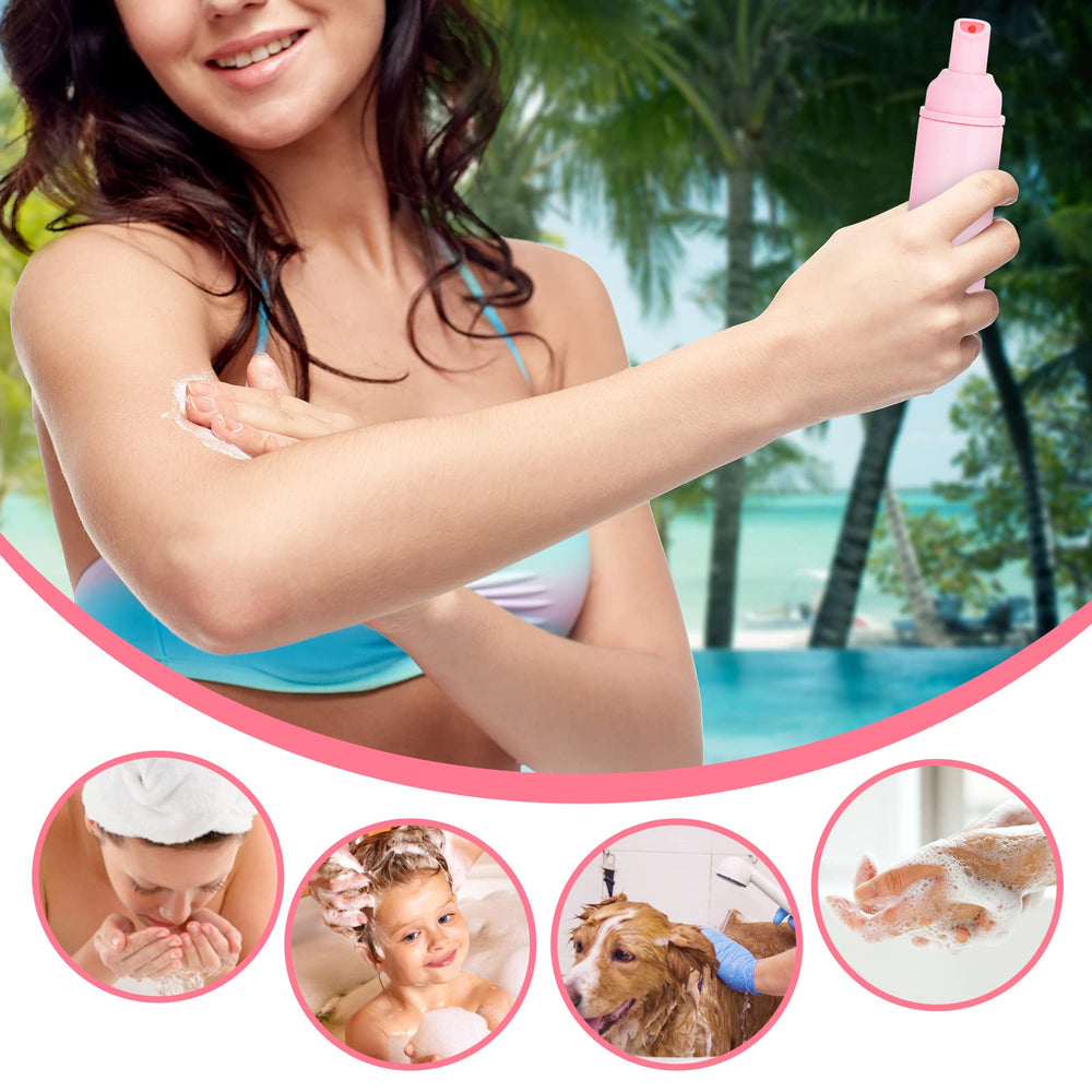 VEIDIA pack de 35 flacons mousse rose, solution réutilisable pour liquides.