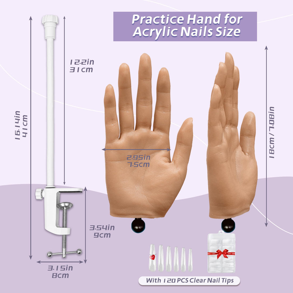 Doigts flexibles permettant des angles de travail adaptés au nail art
