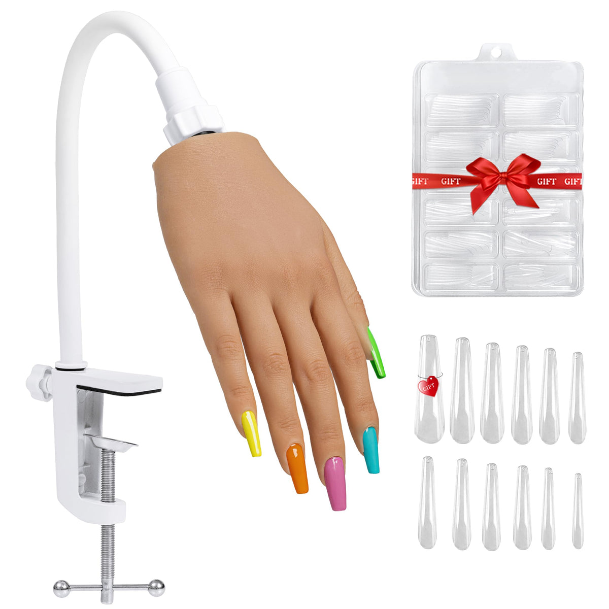 Veikmv main pratique en silicone réaliste pour développer les techniques de gel