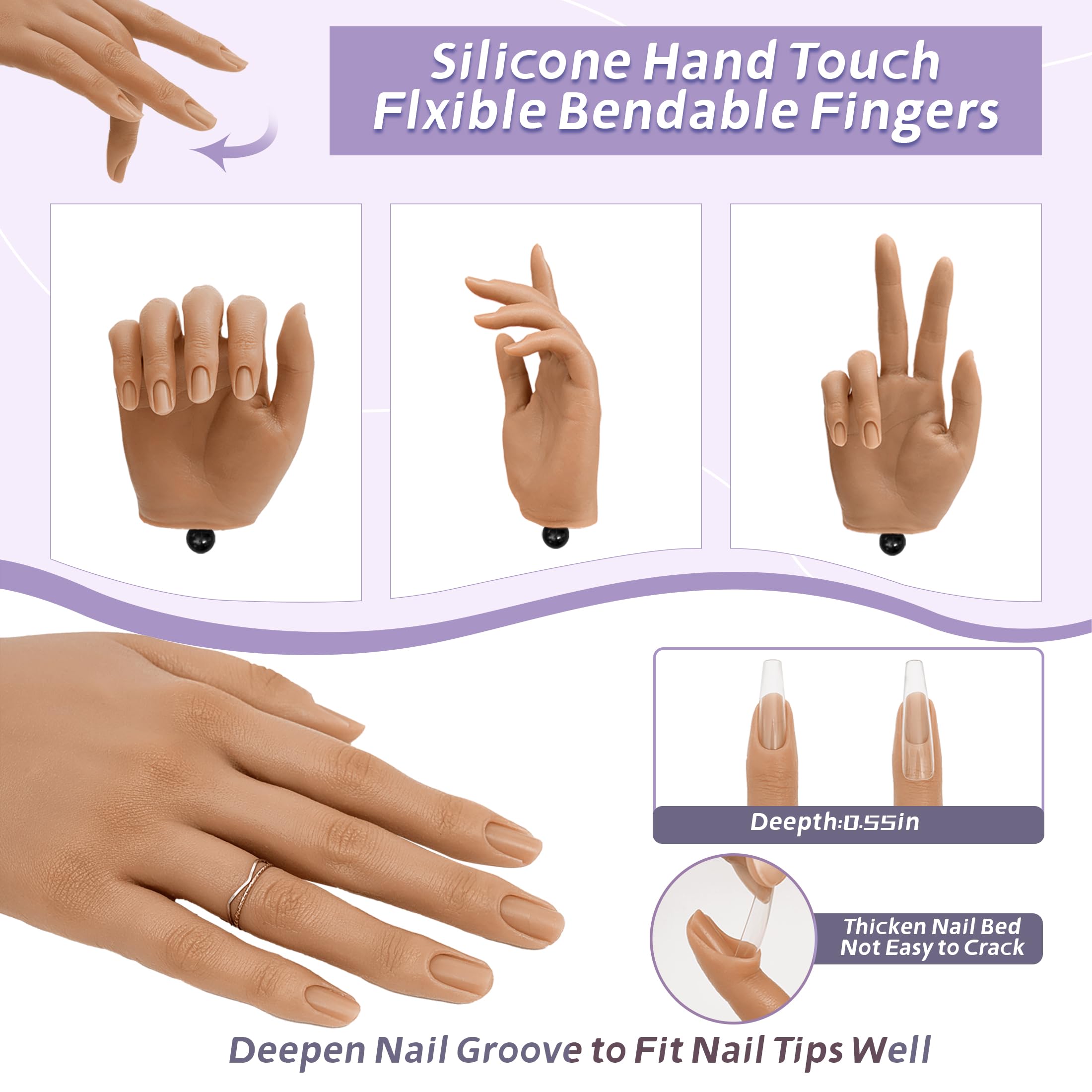 Rainures d'ongles professionnelles assurant stabilité lors de la pose des tips