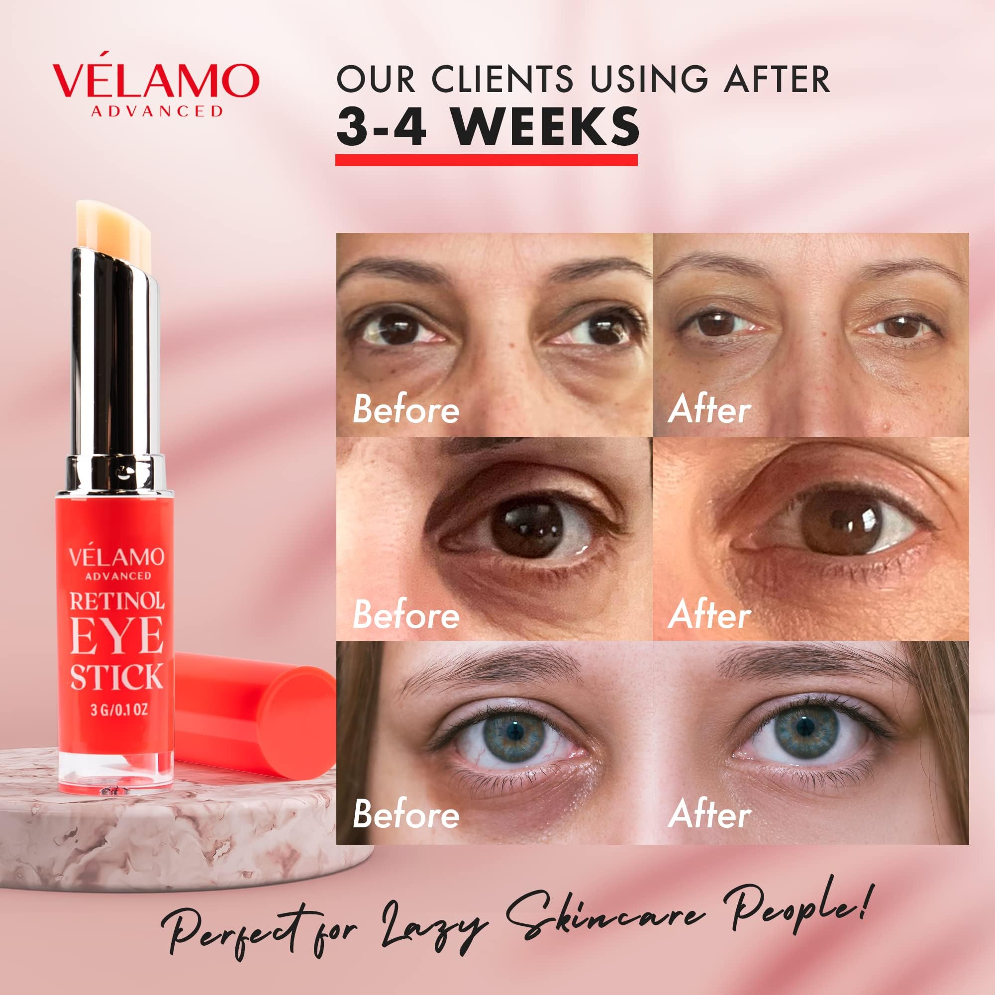 VELAMO ADVANCED baton rétinol apaisement yeux: texture légère pour peaux sensibles.