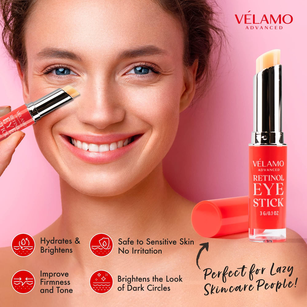 VELAMO ADVANCED bâton-yeux rétinol hydratant: idéal après un décalage horaire.