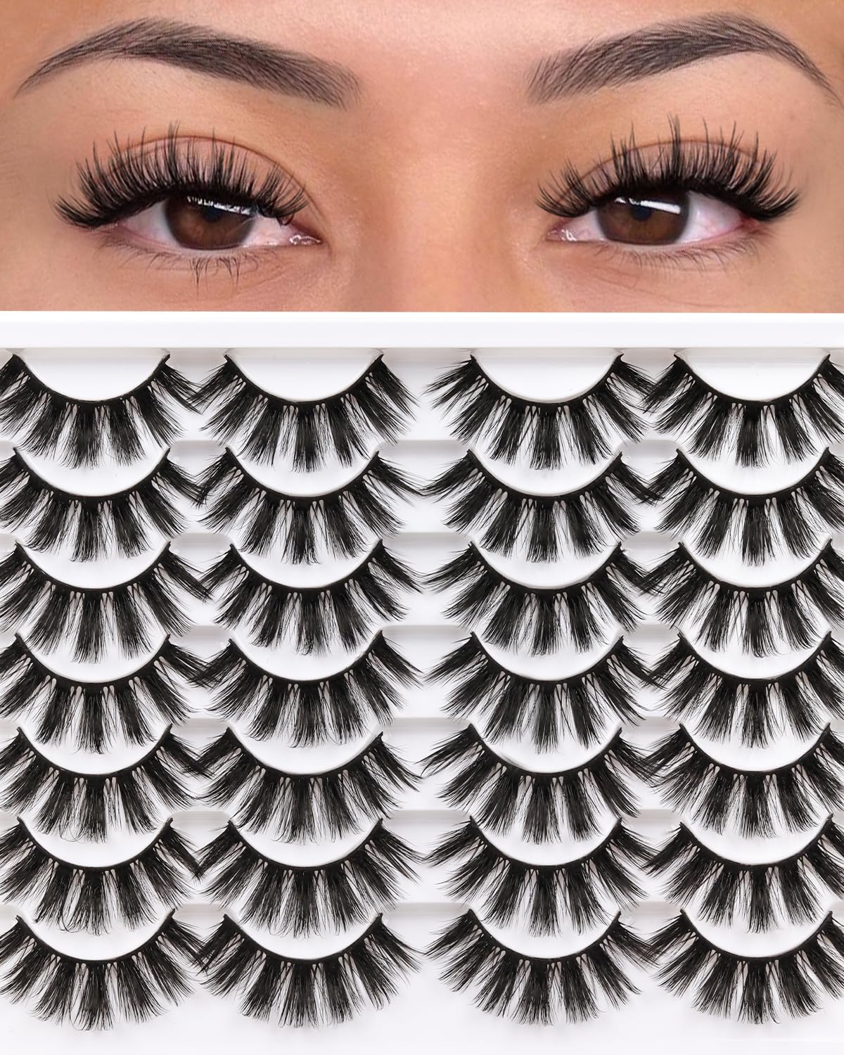 Cils Veleasha 3D duveteux pour un regard profond et naturel.