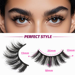 Cils Veleasha 3D vison synthétique pour un volume dense.