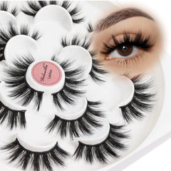 Cils Veleasha 5D, ensemble 7 paires, volume naturel et léger.