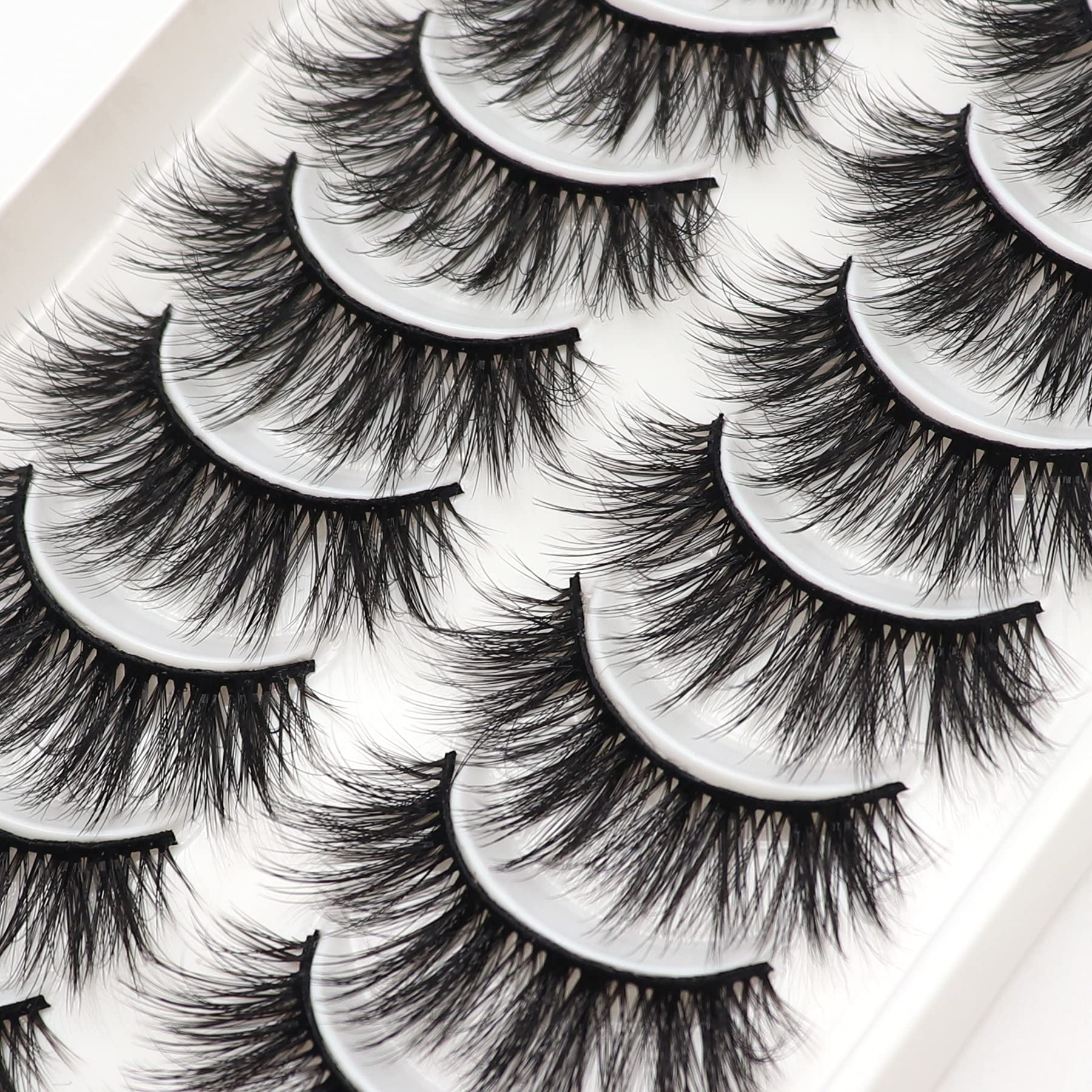 Veleasha cils faux bandes flexibles et croisées, regard net.